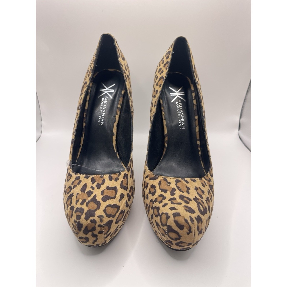 Kardashian Kollection Shoes Slip On Leopard Platform 5" Stilletos SIZE 9 Bin E